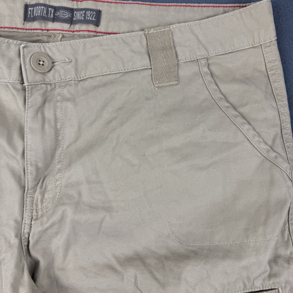 DICKIES Womens khaki bermuda cargo relaxed 11" shorts - SIZE 14